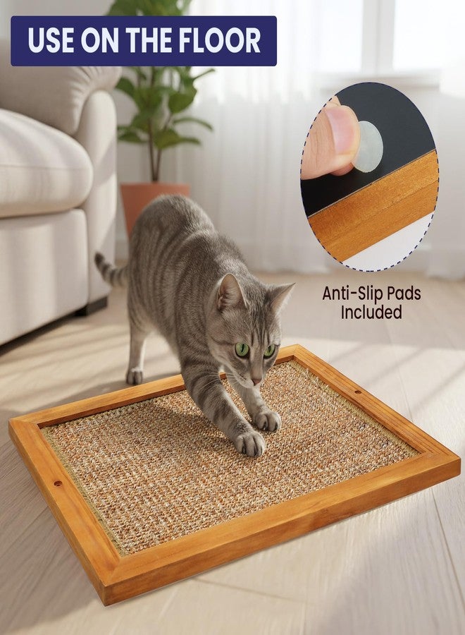 OFIDELITY Large Sisal Cats Wall Scratcher, Floor or Wall Mounted Cat Scratching Mat, Durable cat Scratch Pads for Indoor Cats, Framed Sisal Scratch Pad Mat, Wall Cat Scratching Post for Furniture Protector - Image 5